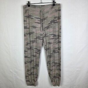 Sundry Camo Print Joggers Green Pink Size 2/M NWT Loungewear Made in USA